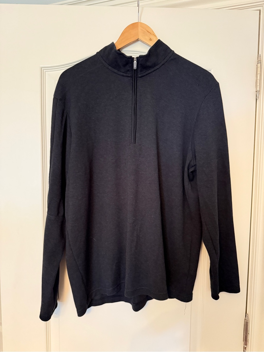 Adidas - Mens Black Quarter Zip Long Sleeve Pullover